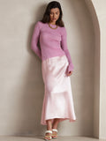 SilkSilky NL 19Momme Zijde Skirt Roze 007