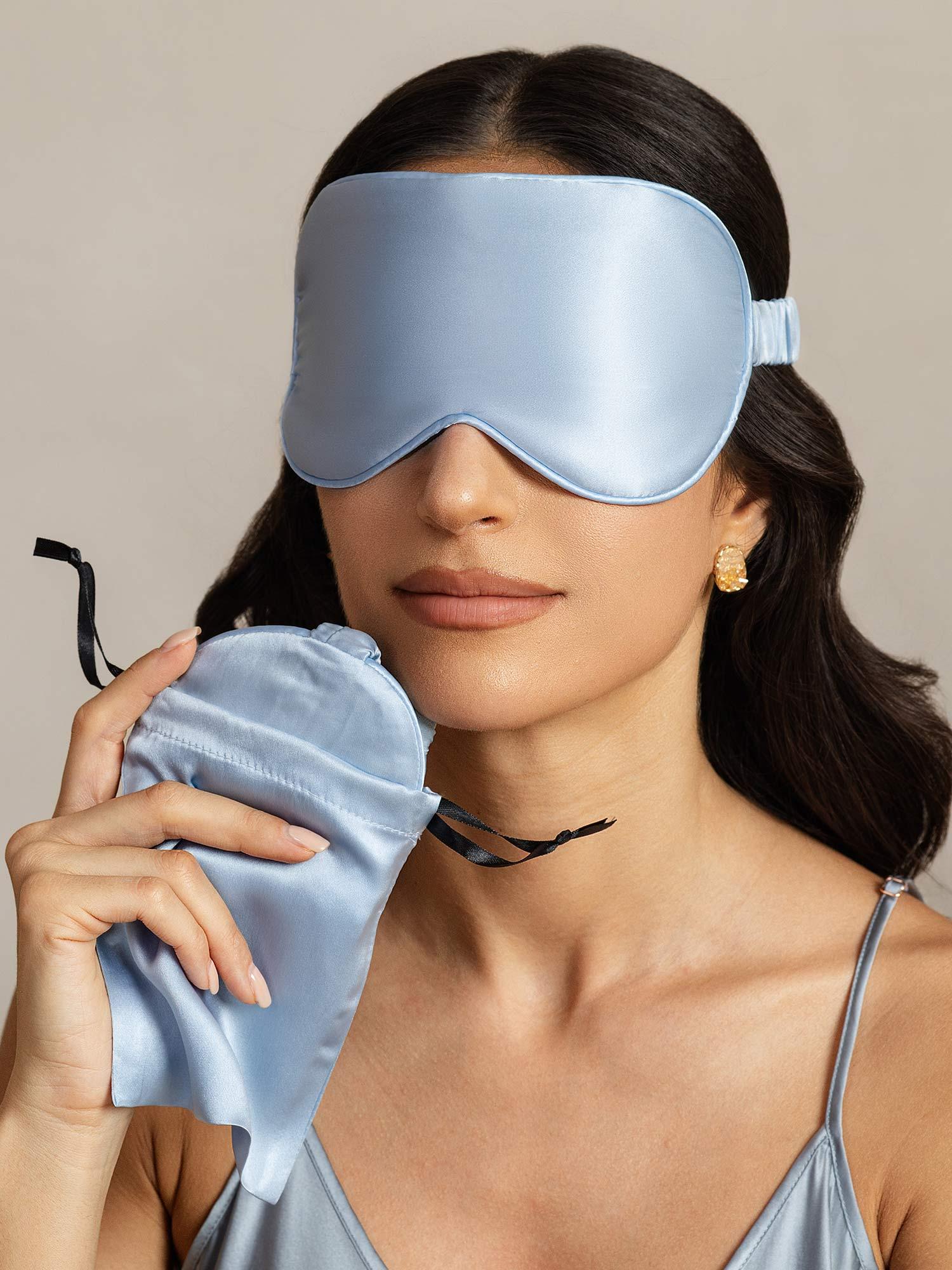 [Lichtblauw] SilkSilky-NL Zijde Eye Mask 003