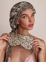 SilkSilky-NL Zijde Sleep Cap Leopard 001