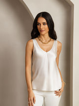 [Lichtgrijs] SilkSilky-NL Sleeveless V Neck Cami-Top 001