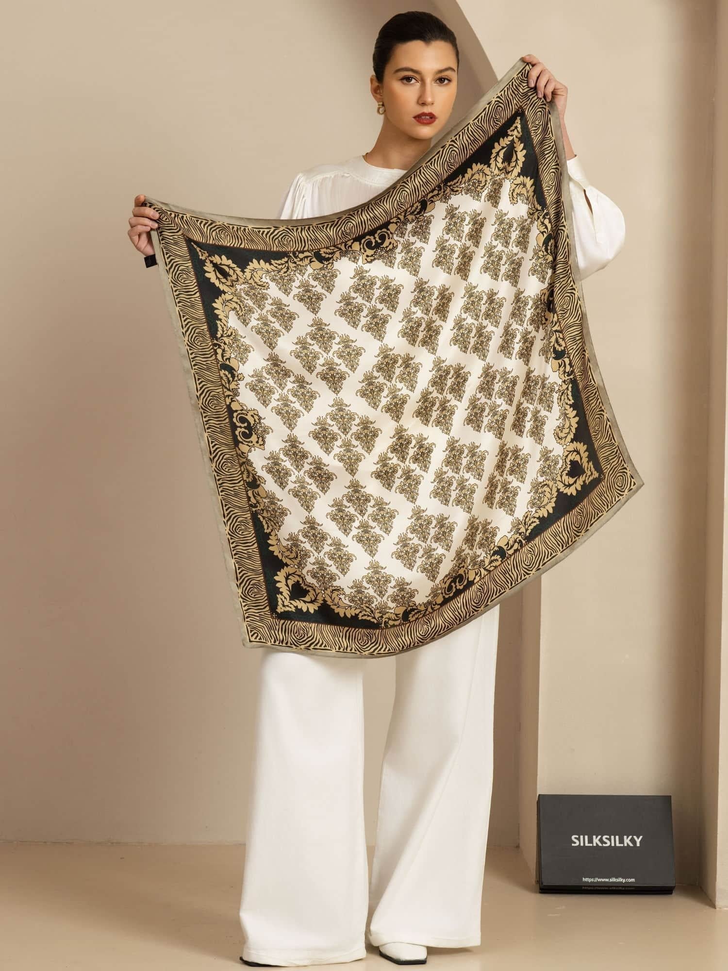 [P109] SilkSilky-NL Pure Silk Scarf 004