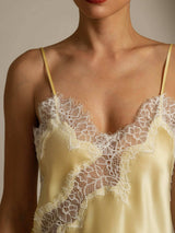 [Lichtgeel] SilkSilky-NL Spaghetti Strap V Neck Cami-Top 004