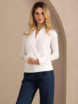 [Wit] SilkSilky-NL Long Sleeve Blouse 004