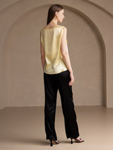 [Lichtgeel] SilkSilky-NL Sleeveless Round Neck Cami-Top 002