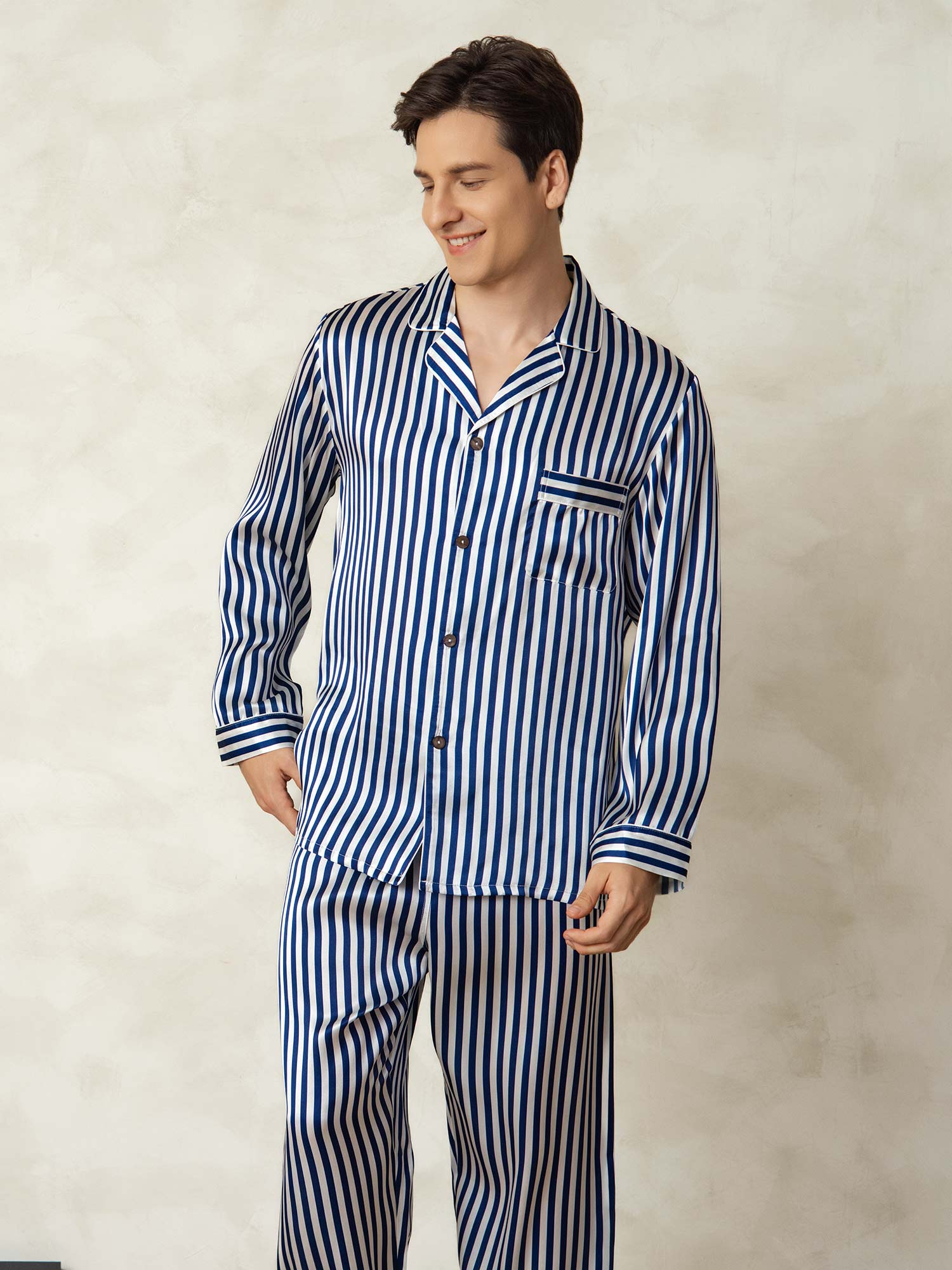 [Marine Streep] SilkSilky-NL 19Momme Mens Pajamas 005