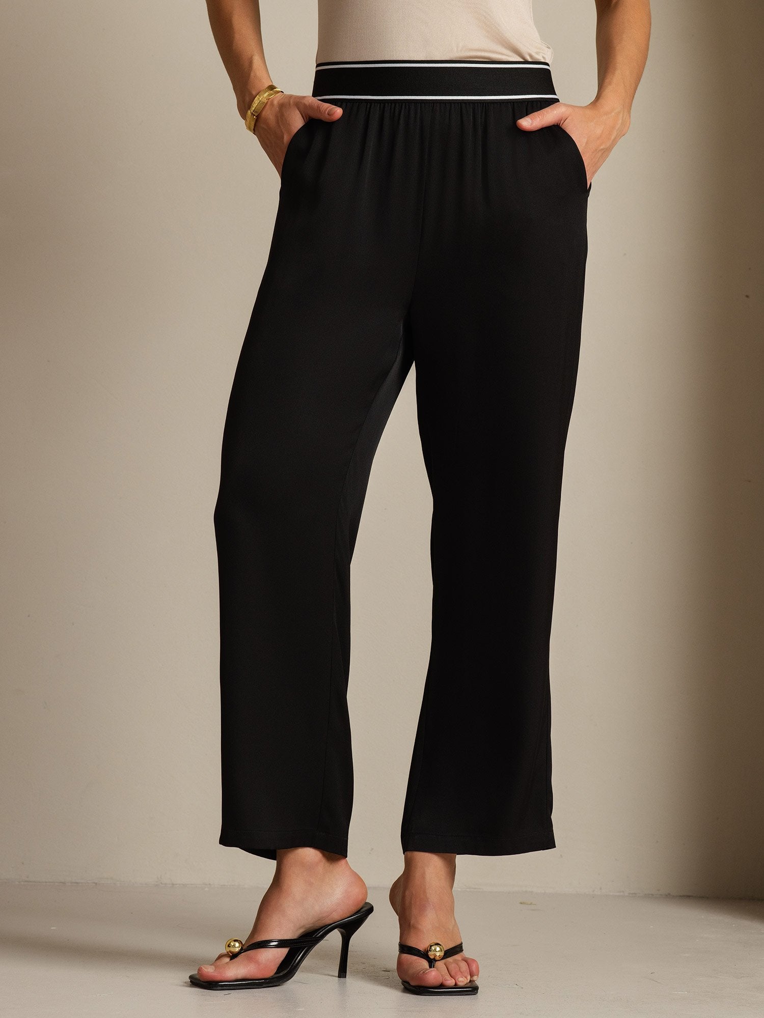 [Zwart] SilkSilky-NL 22Momme Zijde Womens Pants 001