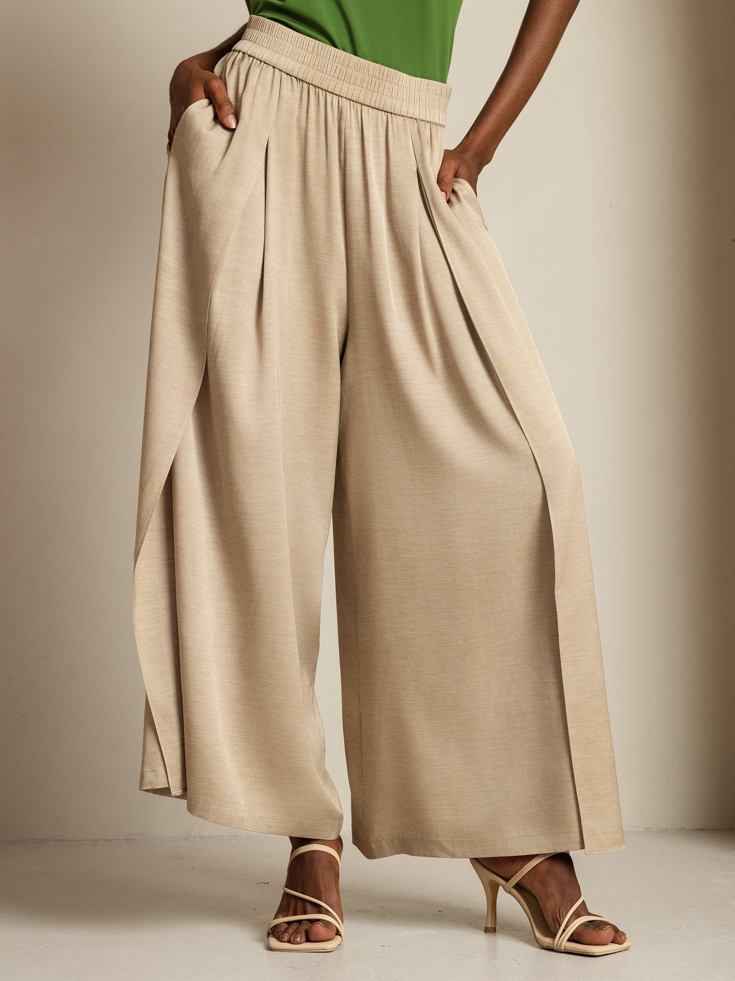 [Tan] SilkSilky-NL 19Momme Zijde Womens Pants 001