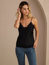 [Zwart] SilkSilky-NL V Neck Cami-Top 003