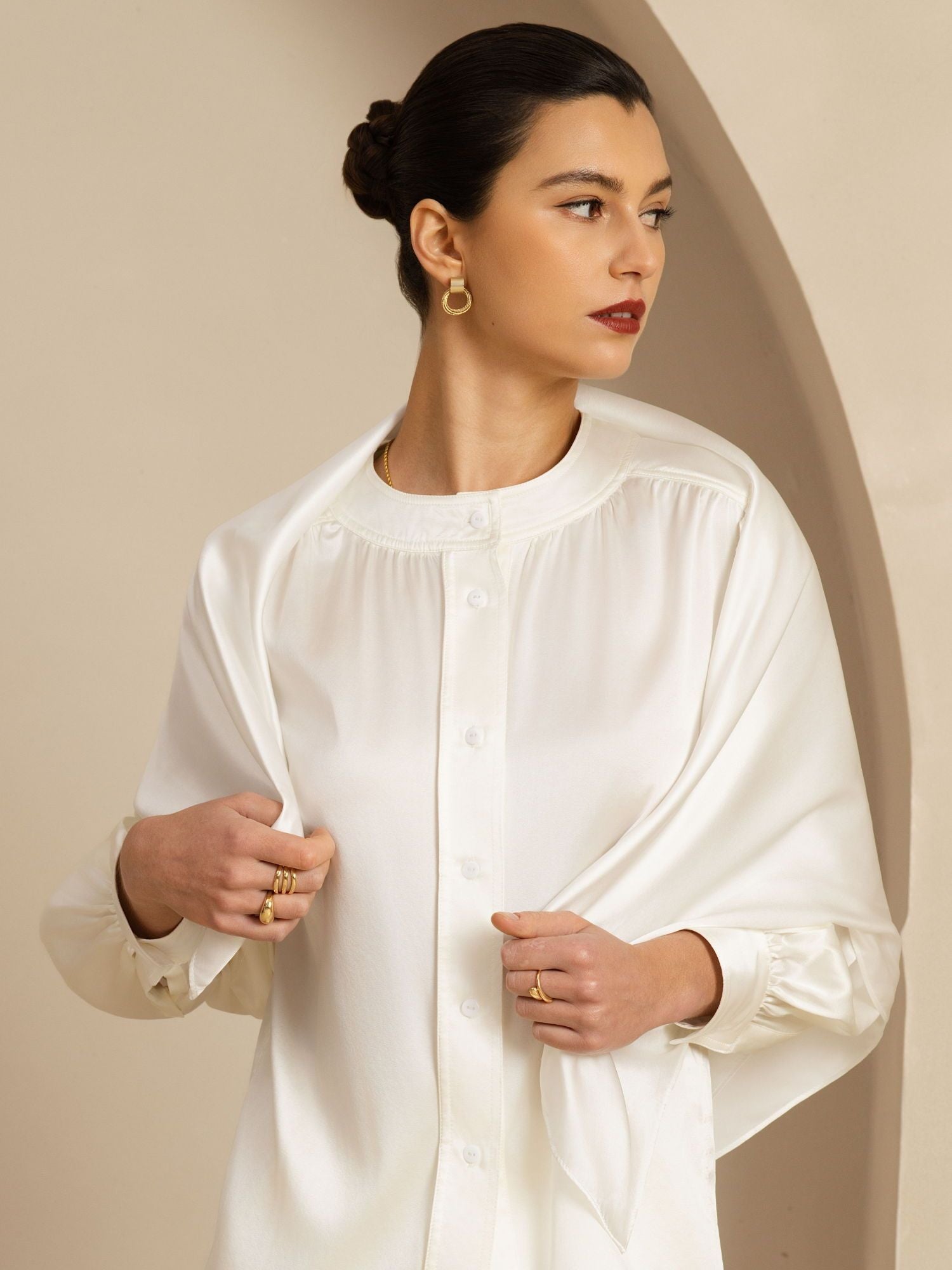 [Wit] SilkSilky-NL Pure Silk Scarf 002