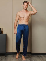 [Donkerblauw] SilkSilky-NL Mens Sleep Bottoms 003,