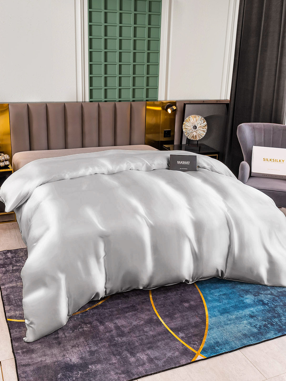 SilkSilky-NL 25Momme Duvet Cover Zilver 002