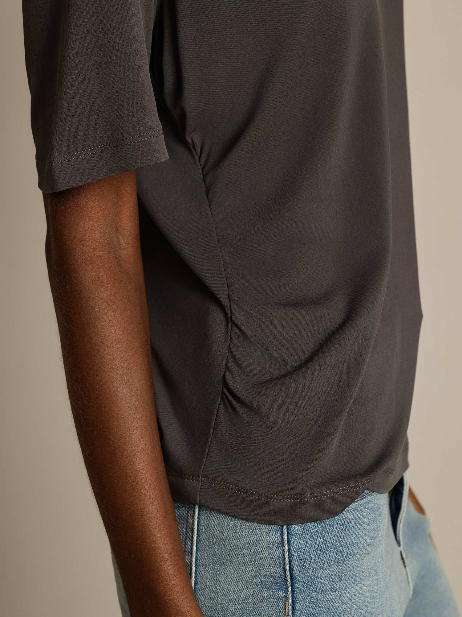[Grijs] SilkSilky-NL Zijde Womens T-Shirt 005