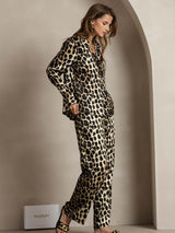 [Leopard] SilkSilky-NL 19Momme Zijde Kraag Women''s Outfit Sets 004