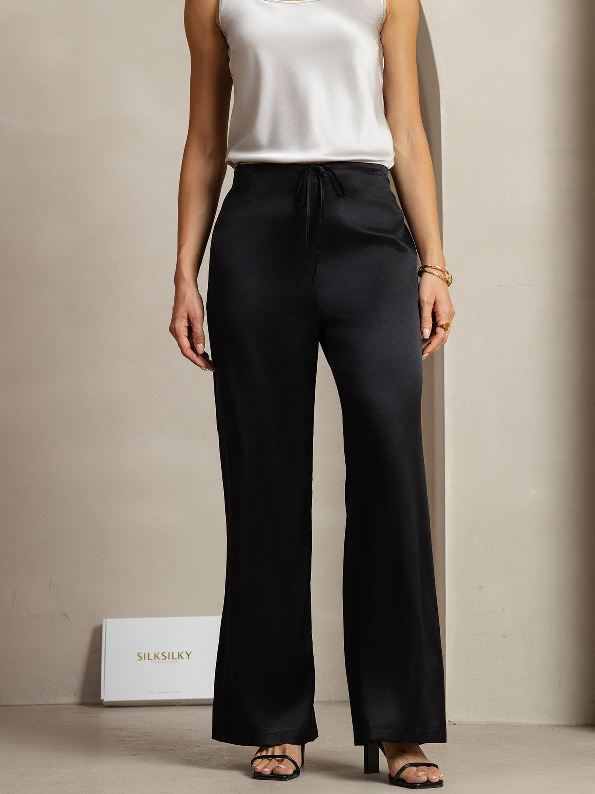 [Zwart] SilkSilky-NL 19Momme Zijde Womens Pants 003