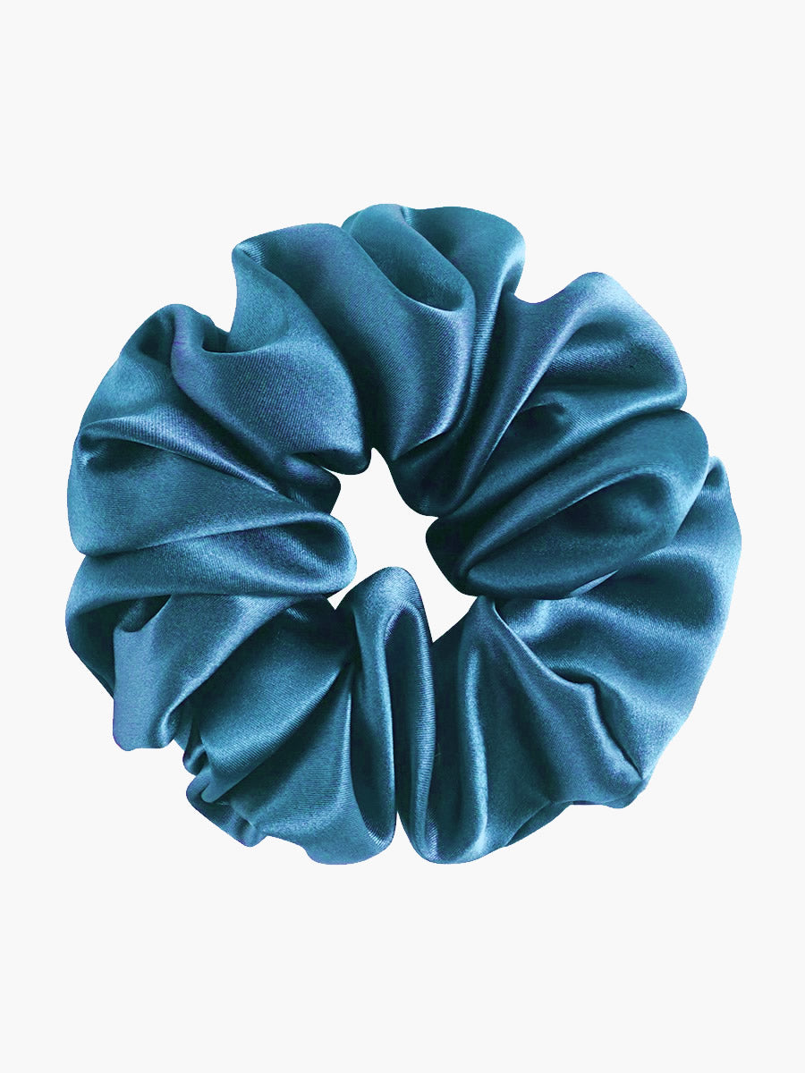 SilkSilky-NL 19Momme Scrunchie Koningsblauw 003