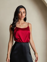 [Wijn] SilkSilky-NL Spaghetti Strap Cami-Top 004