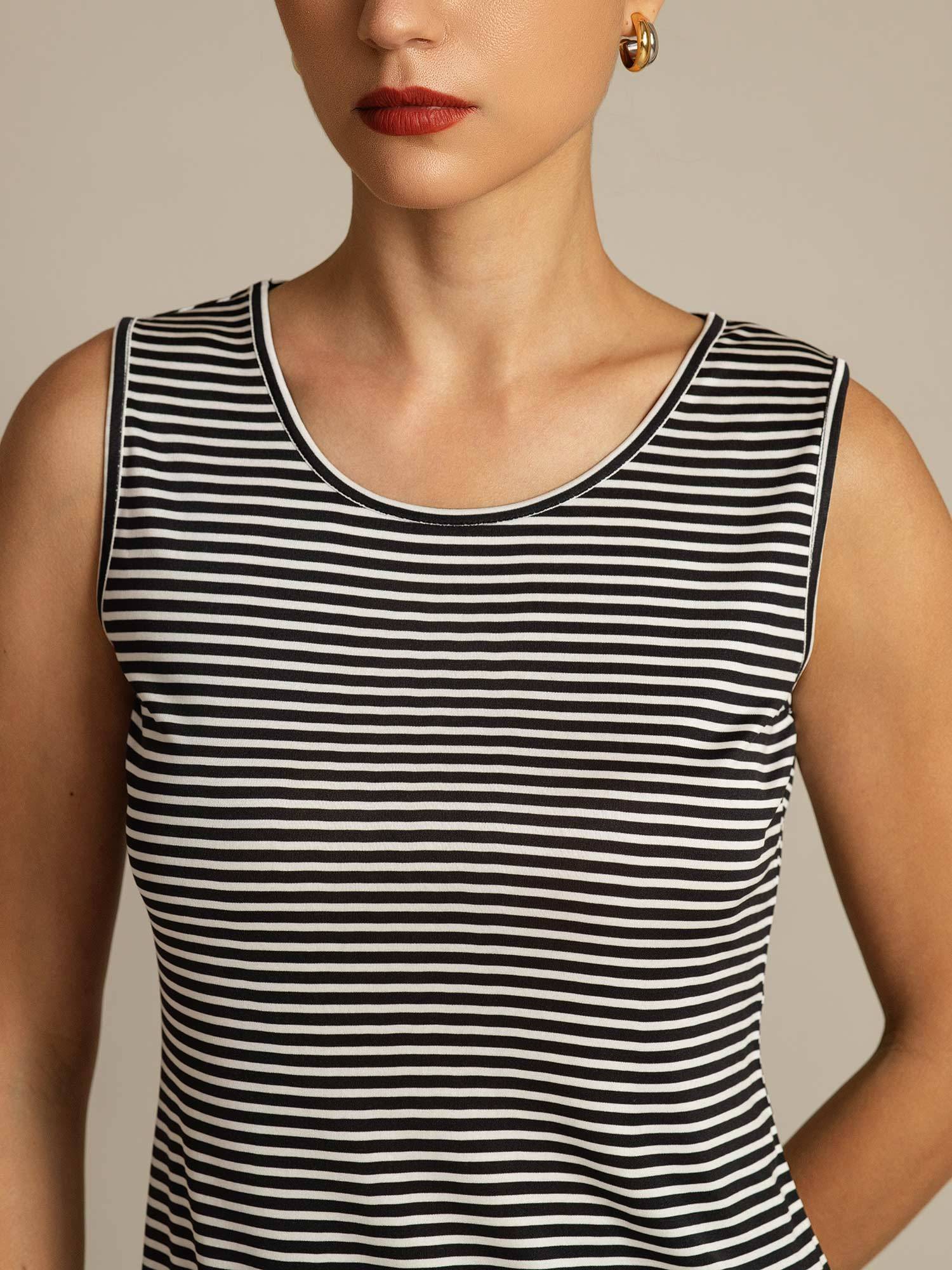 [WitteStreep] SilkSilky-NL Zijde Ronde Hals Cami-Top 004