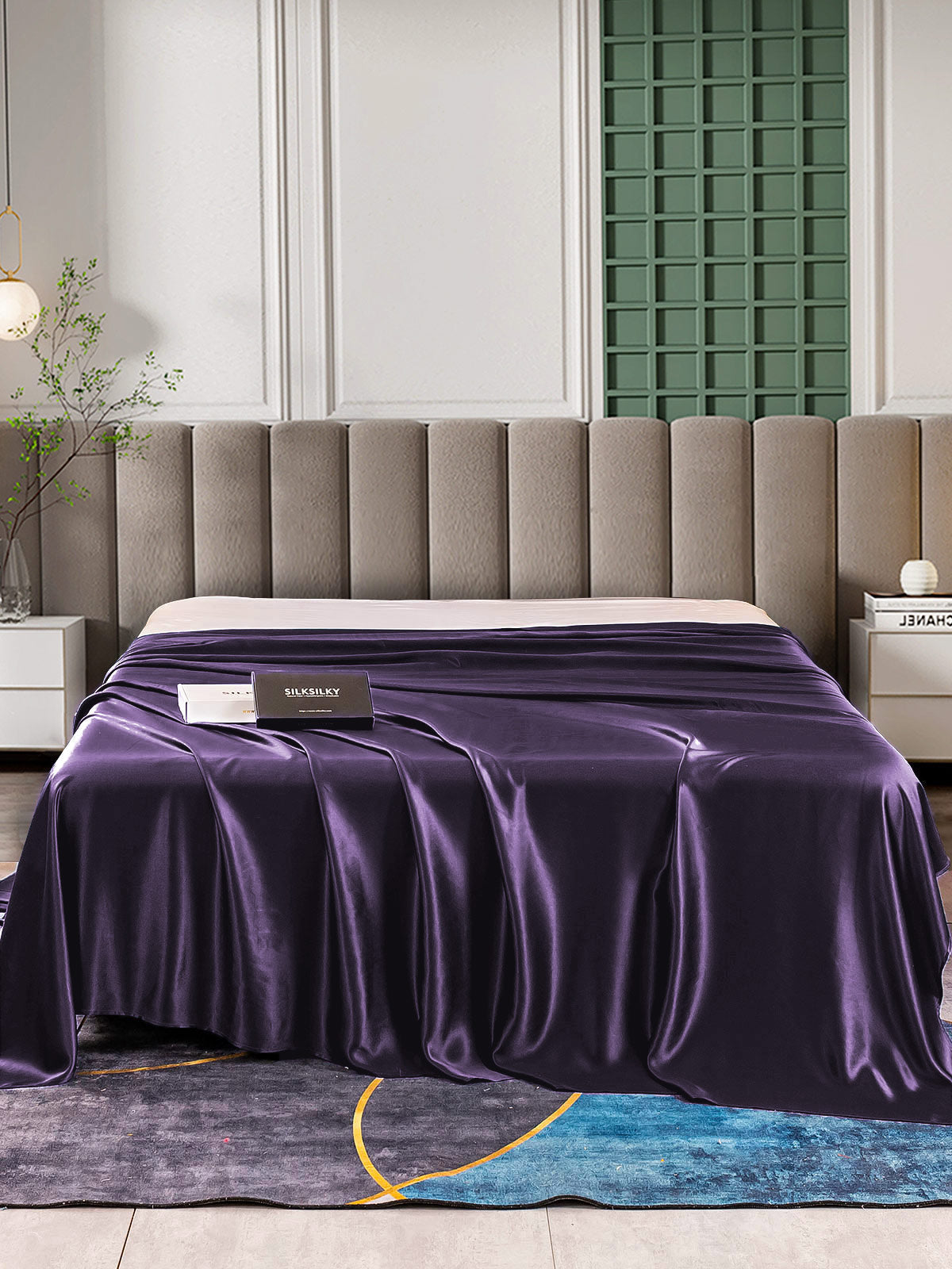 [Donkerpaars] SilkSilky-NL 25Momme Sheet 002