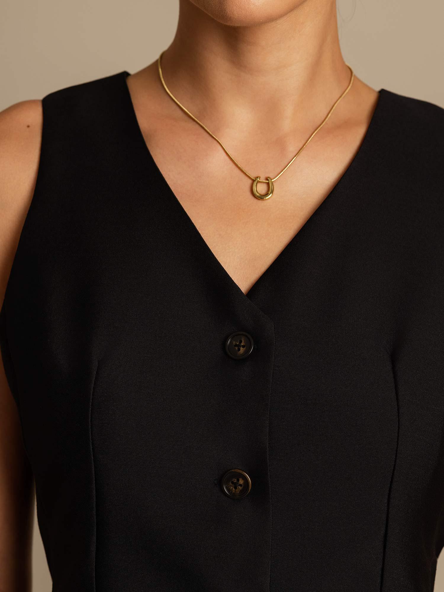 [Zwart] SilkSilky-NL 32Momme Silk-Wool Blend Womens Vest 004