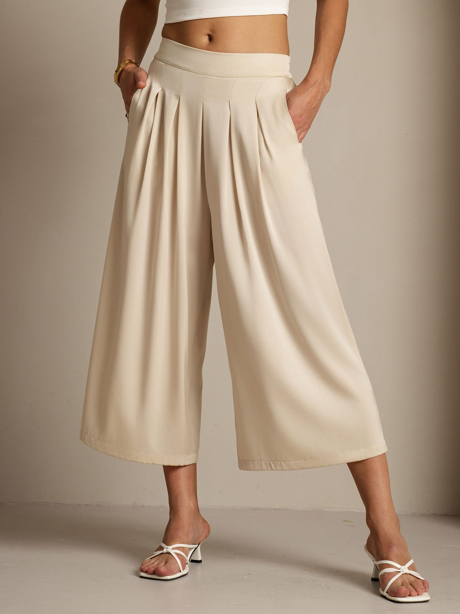 [Beige] SilkSilky-NL 19Momme Zijde Womens Pants 001
