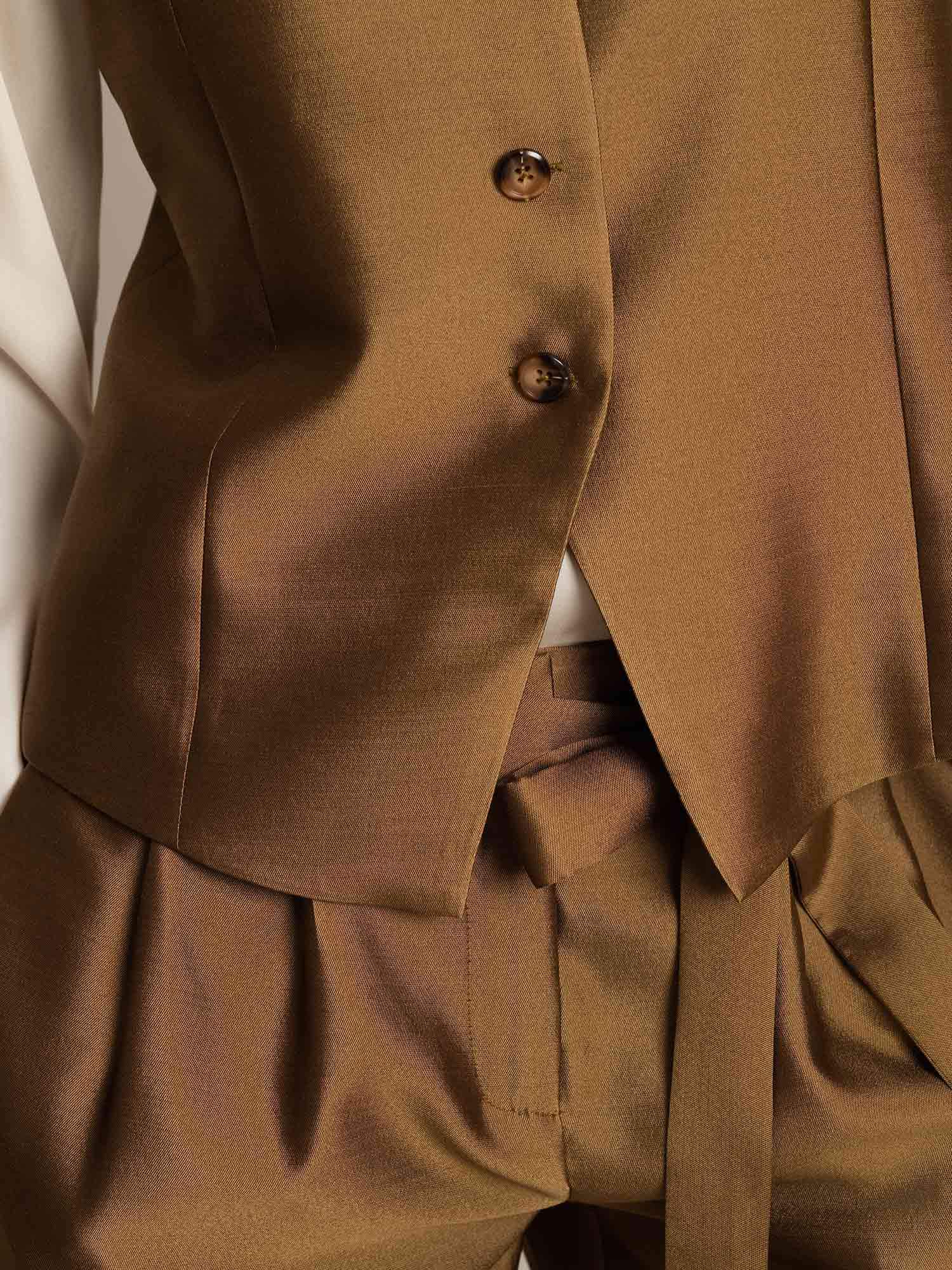 [Brons] SilkSilky-NL 32Momme Silk-Wool Blend Womens Vest 005