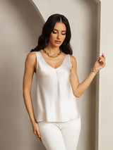 [Lichtgrijs] SilkSilky-NL Sleeveless V Neck Cami-Top 006