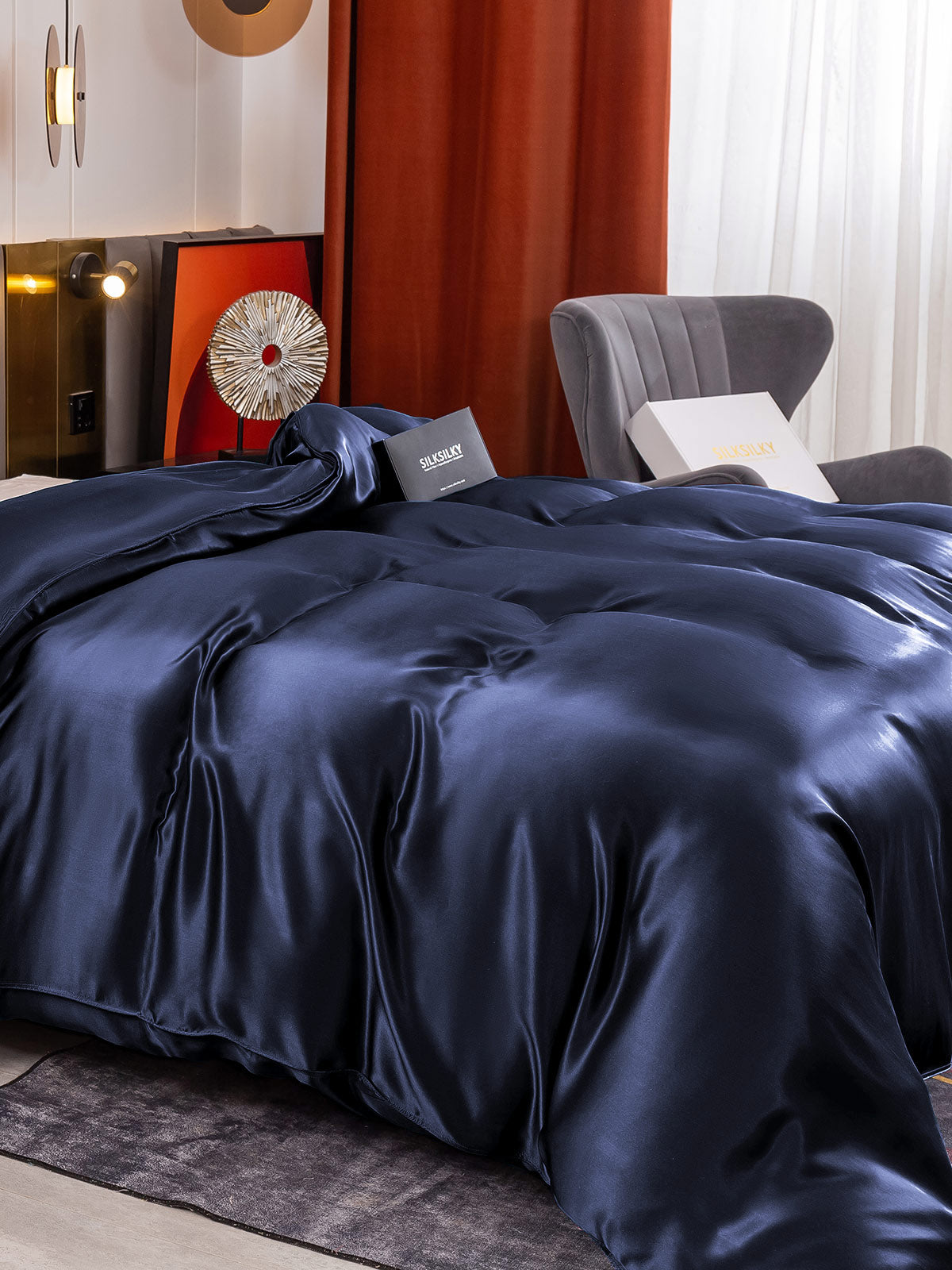 [Donkerblauw] SilkSilky-NL 19Momme Duvet Cover 004
