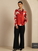 [Wijn] SilkSilky-NL Long Sleeve Lapel Collar Dames Blouse 005