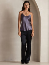[Paars Grijs] SilkSilky-NL Spaghetti Strap V Neck Cami-Top 003
