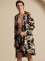 [Zwarte Draak] SilkSilky-NL Long Sleeve Heren Pyjama Set 003