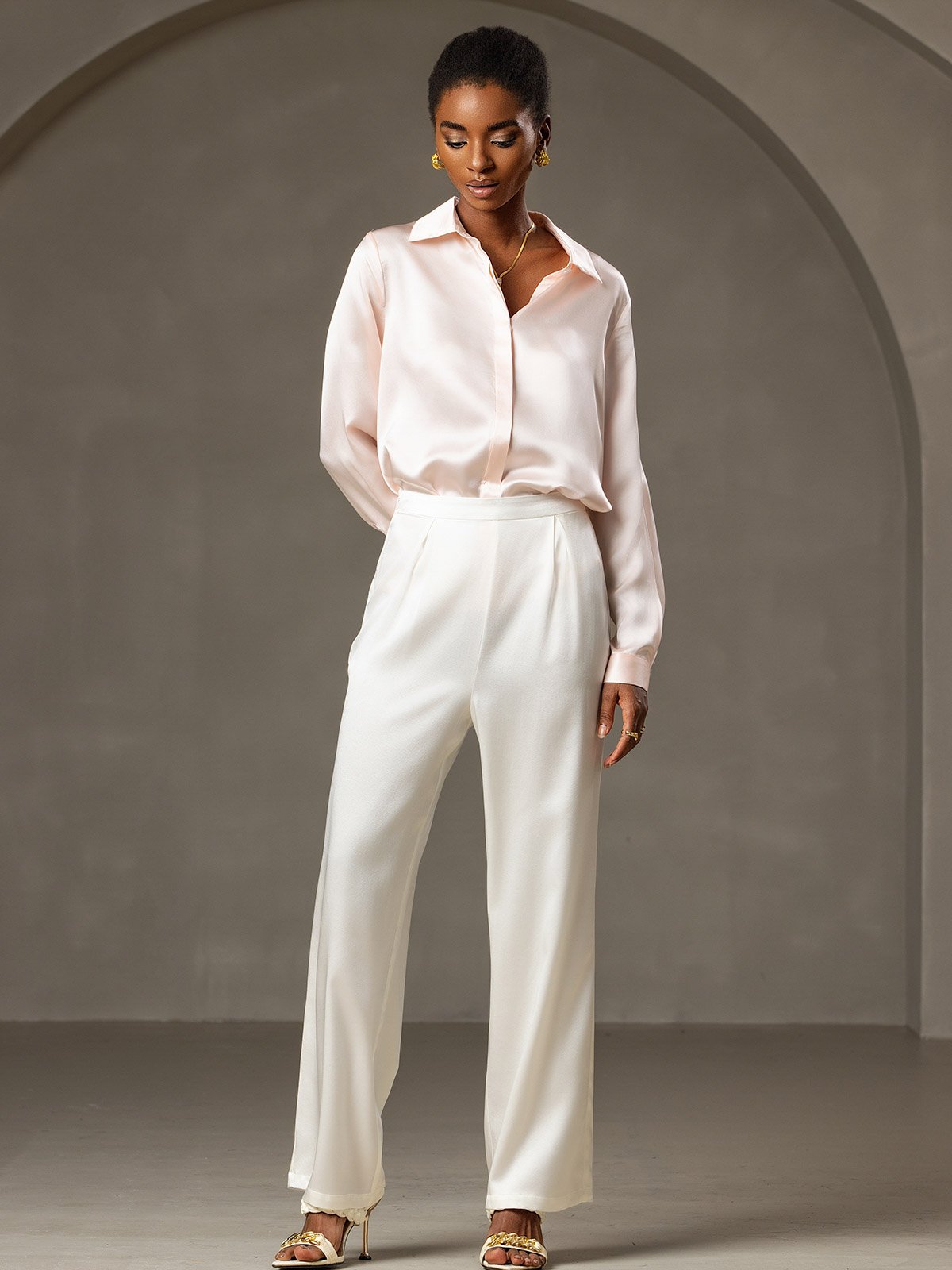 [Wit] SilkSilky-NL 19Momme Zijde Womens Pants 004,