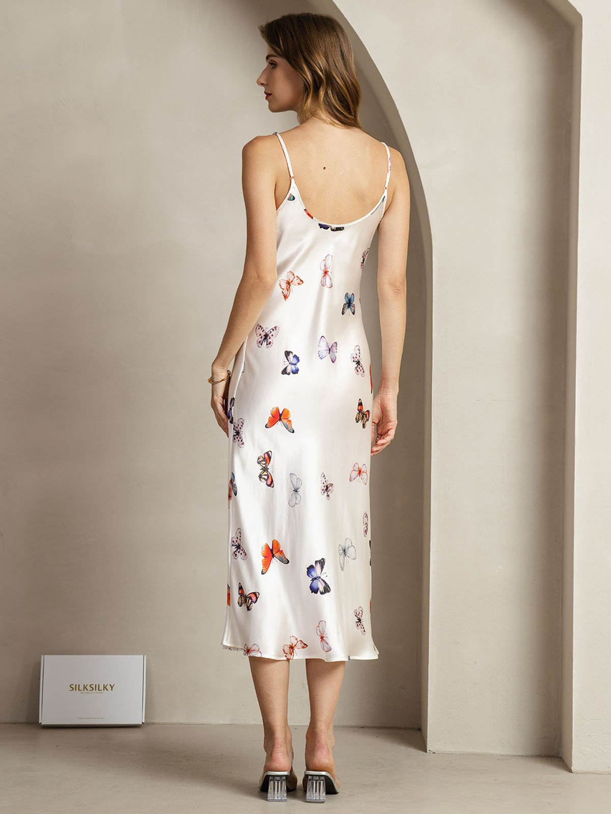 [WitteVlinder] SilkSilky-NL 19Momme Zijde Dress 002