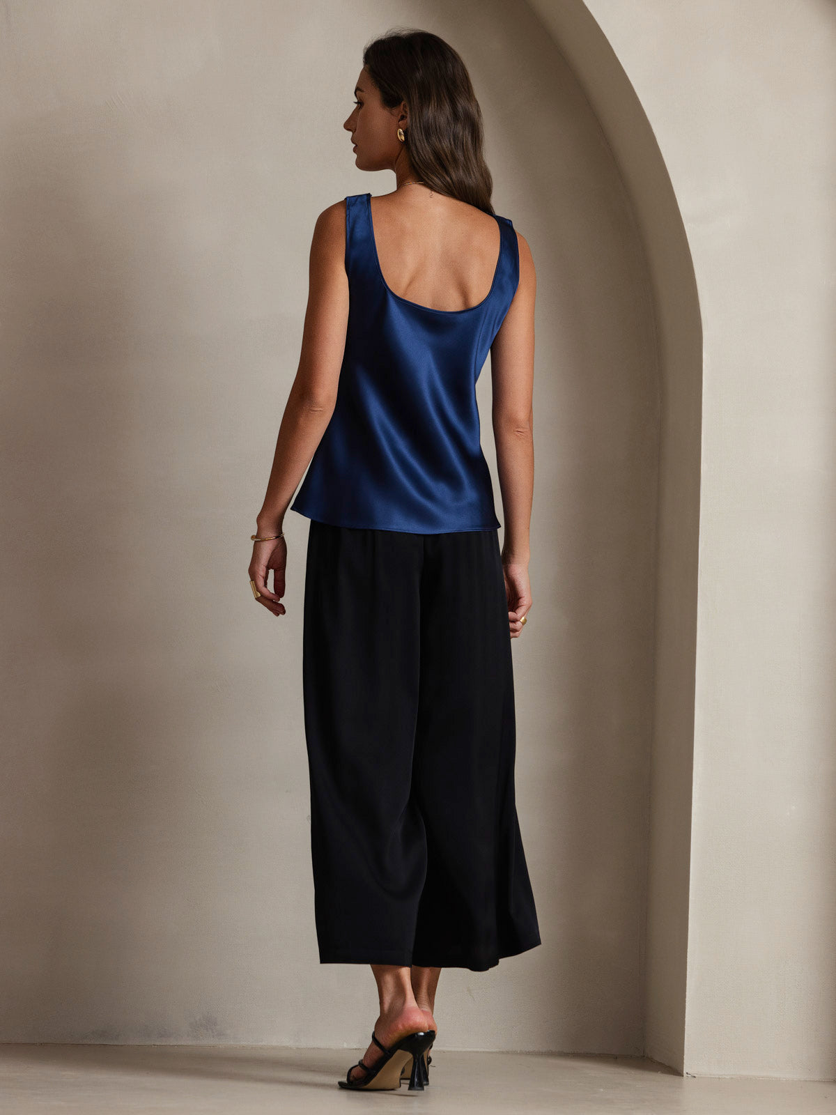 [Donkerblauw] SilkSilky-NL 19Momme Zijde Camisoles 002