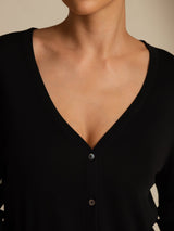 [Zwart] SilkSilky-NL Long Sleeve Dames Cardigan 005