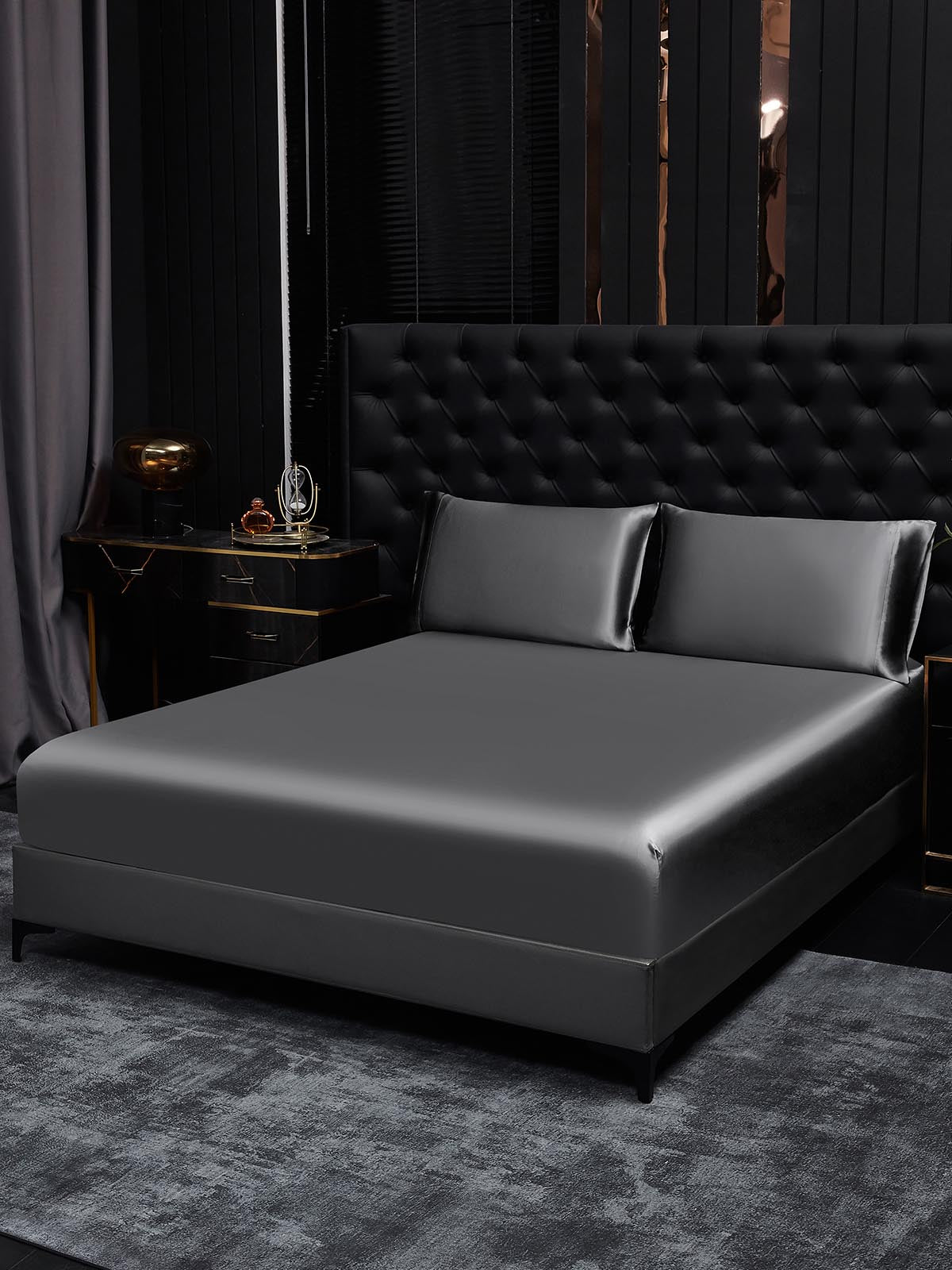 [Donkergrijs] SilkSilky-NL 19Momme Bedding Set 001