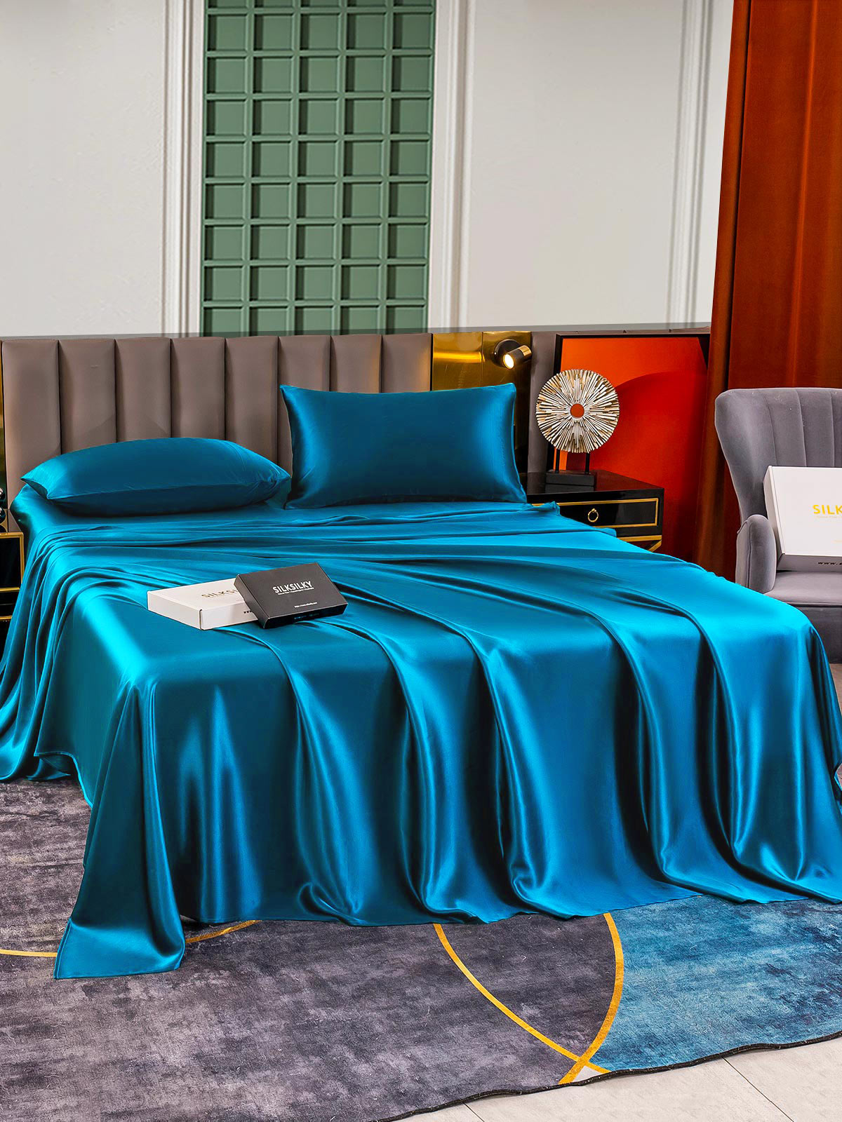 [Koningsblauw] SilkSilky-NL 25Momme Bedding Set 002