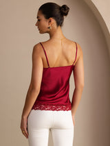 [Wijn] SilkSilky-NL V Neck Cami-Top 002