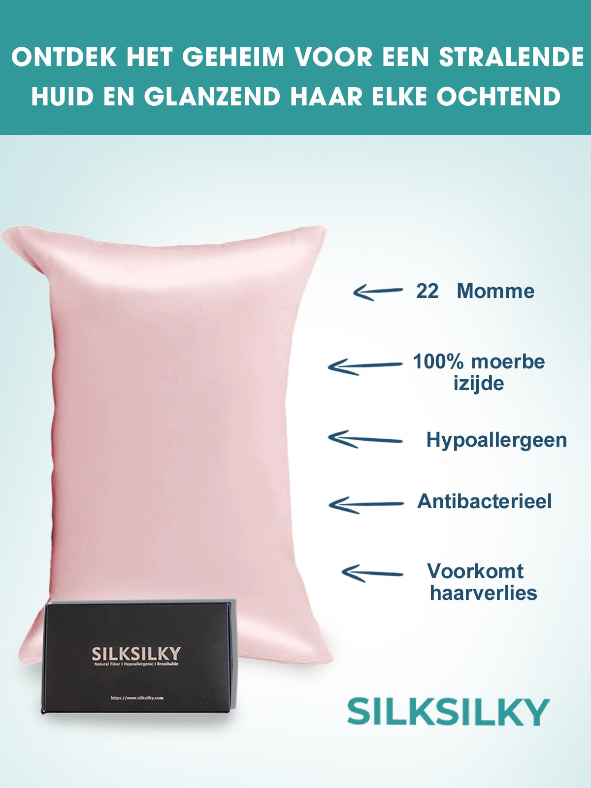 [Roze] SilkSilky-NL 22Momme Pure Silk Pillowcase 002