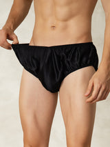 [Zwart] SilkSilky-NL Zijde Mens Underwear 005