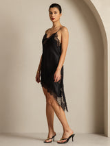 [Zwart] SilkSilky-NL Zijde Dress 005