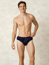 [Donkerblauw] SilkSilky-NL Zijde Mens Underwear 004