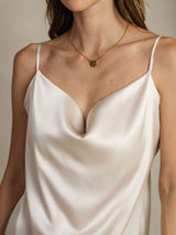 [Lichtgrijs] SilkSilky-NL 19Momme Spaghetti Bandjes Waterval Hals Cami-Top 006