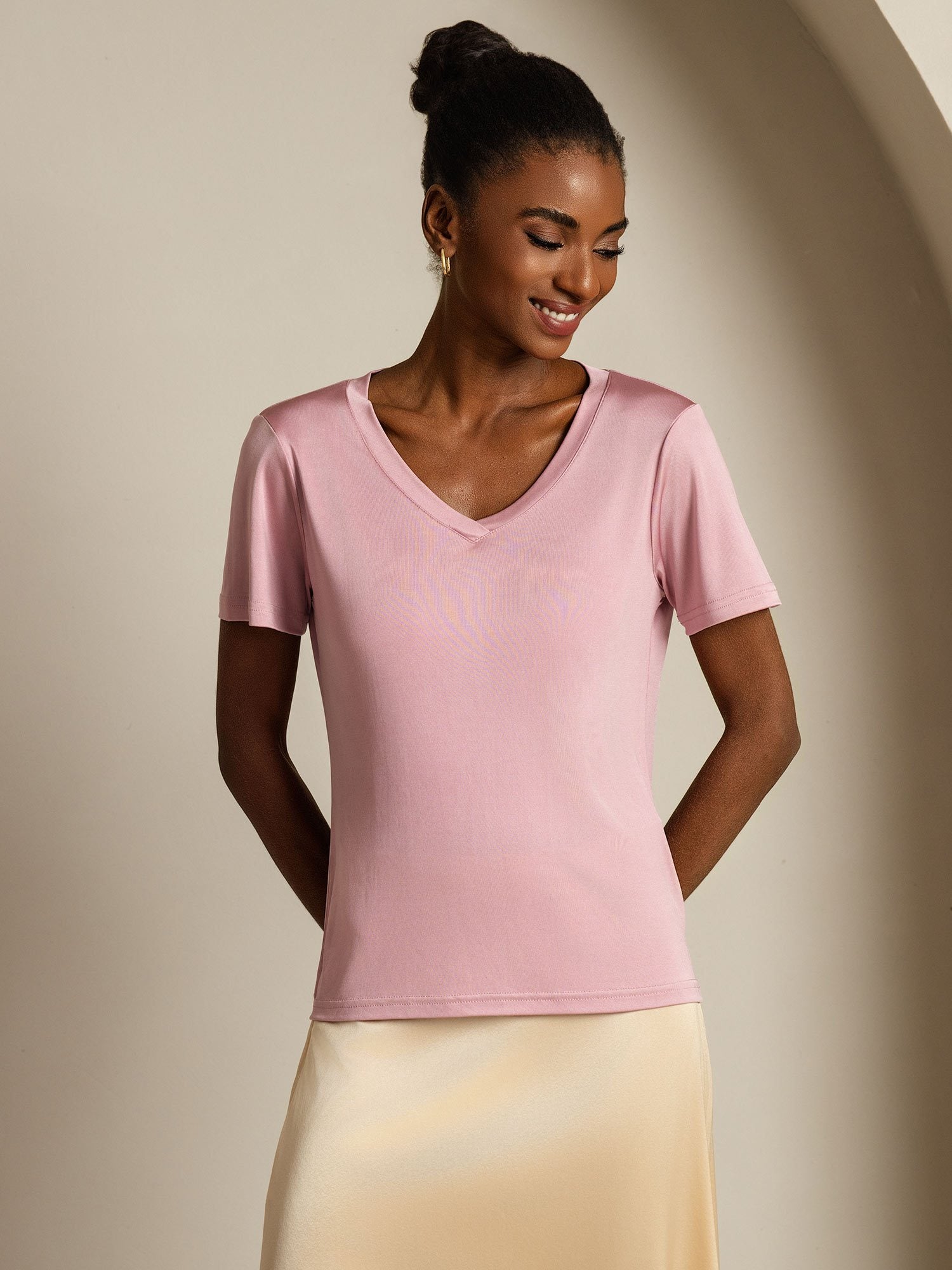 [BleekMauve] SilkSilky-NL Zijde Womens T-Shirt 003