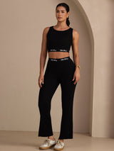 [Zwart] SilkSilky-NL Sleeveless Crew Neck Women's Outfit Sets 001