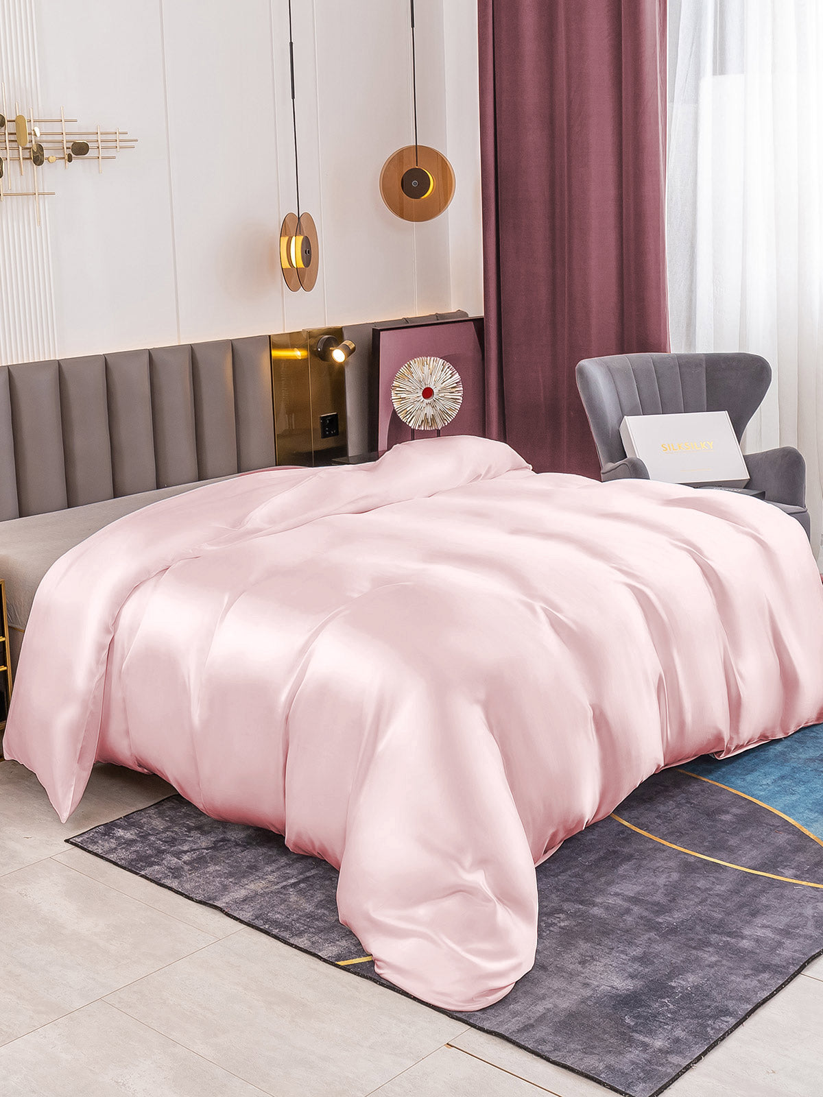 SilkSilky NL 19Momme Pure Silk Duvet Cover Roze 001