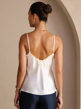 [Wit] SilkSilky-NL Spaghetti Strap V Neck Cami-Top 002