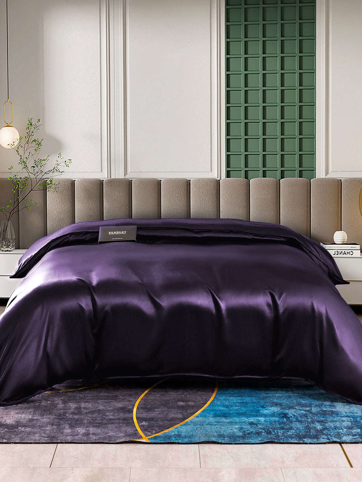 [Donkerpaars] SilkSilky-NL 25Momme Duvet Cover 002