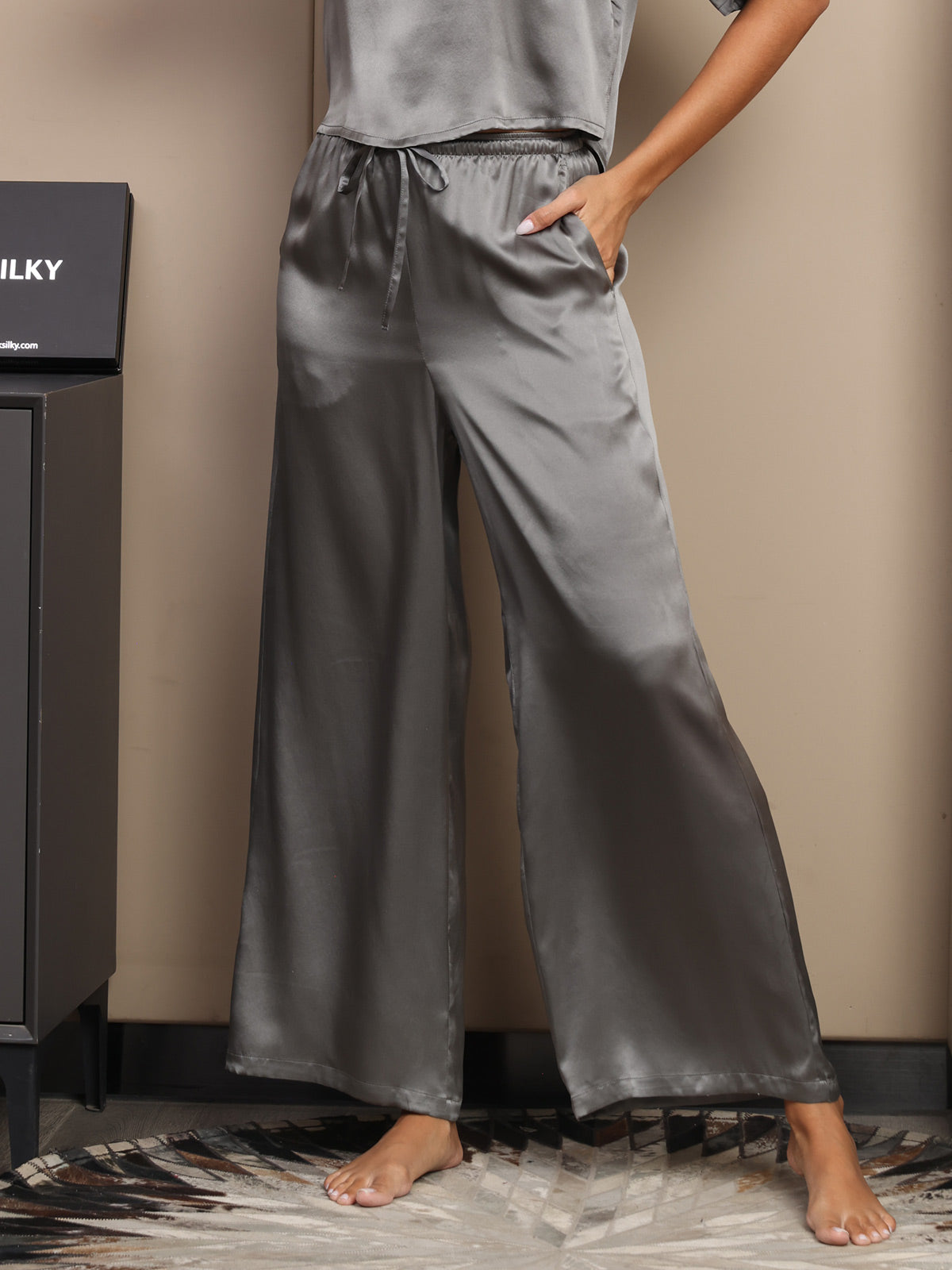 [Donkergrijs] SilkSilky-NL Womens Pants 001