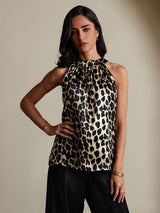 [Leopard] SilkSilky-NL 19Momme Zijde Womens T-Shirt 003,