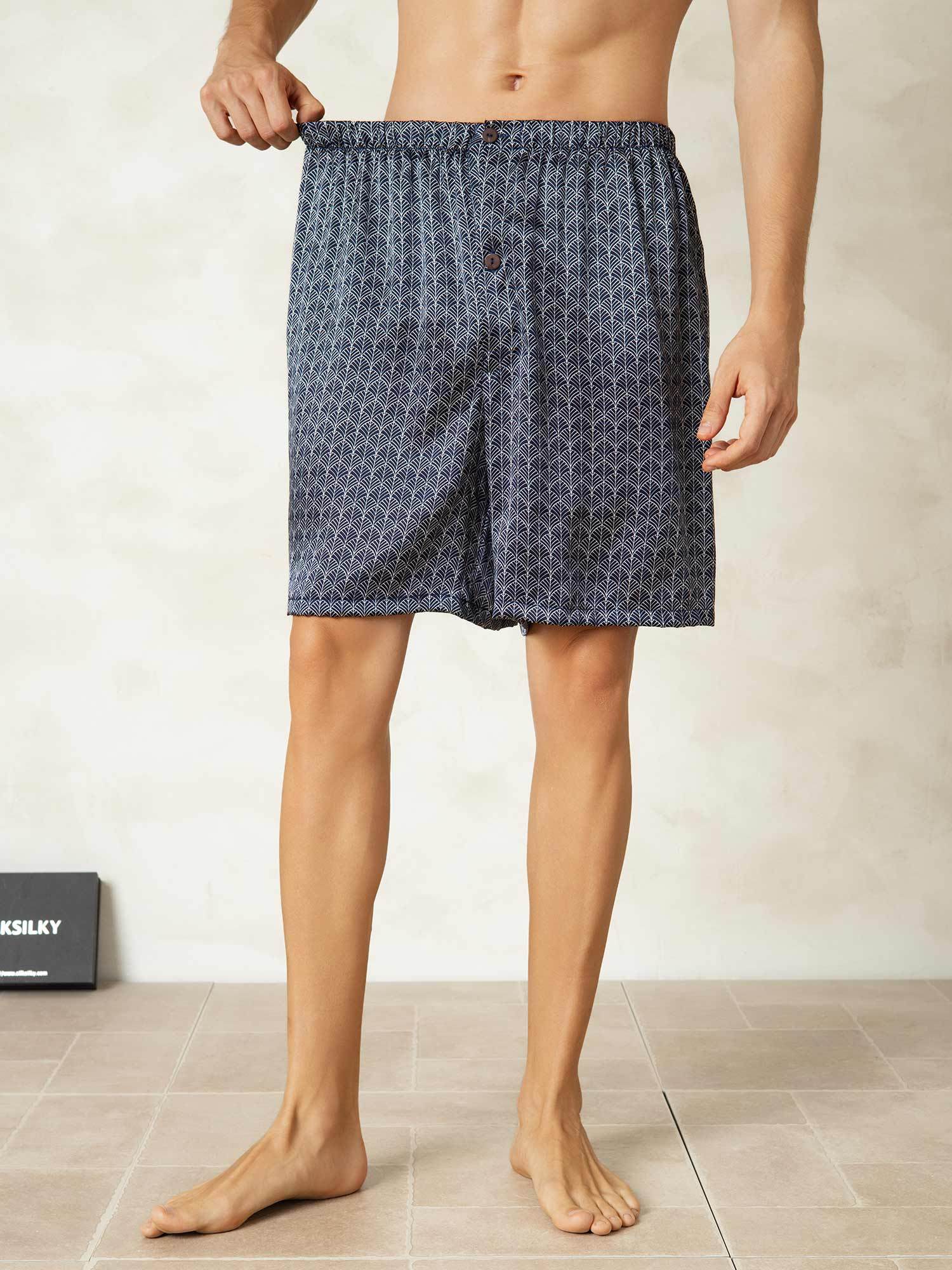 [Marine Ginkgo] SilkSilky-NL Zijde Mens Sleep Bottoms 005,